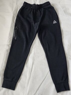 Reebok Black Athletic Drawstring Sweatpants  with Zip Thigh Pocket Size Small